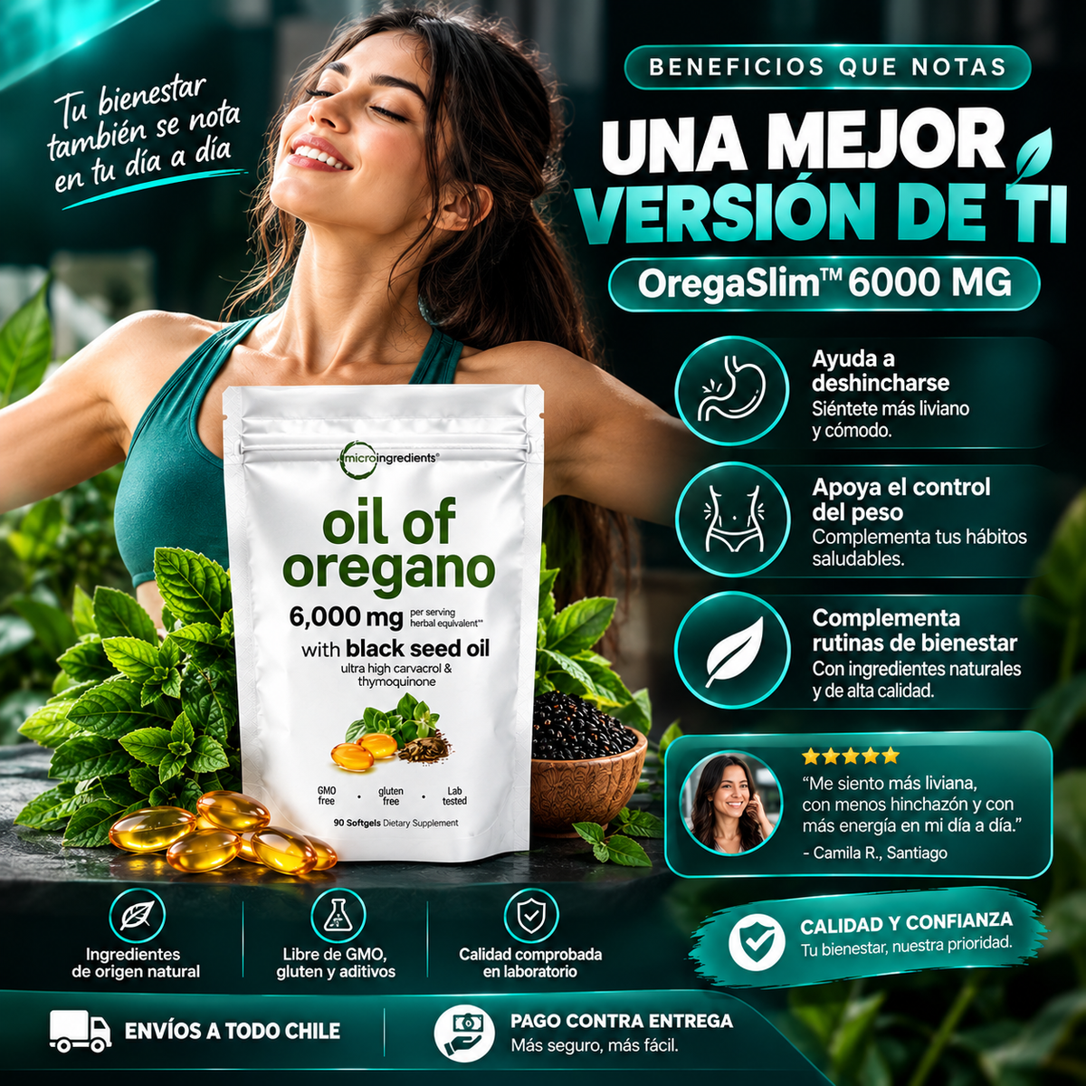 OregaSlim™ 6000 MG — Bienestar digestivo, menos hinchazón.