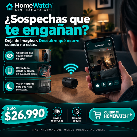 HomeWatch™ Mini: ¿Sospechas que te engañan? Deja de imaginar y descubre.