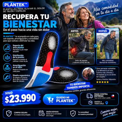 PLANTEK™ | Plantillas para Aliviar el Dolor de Talón y Espalda