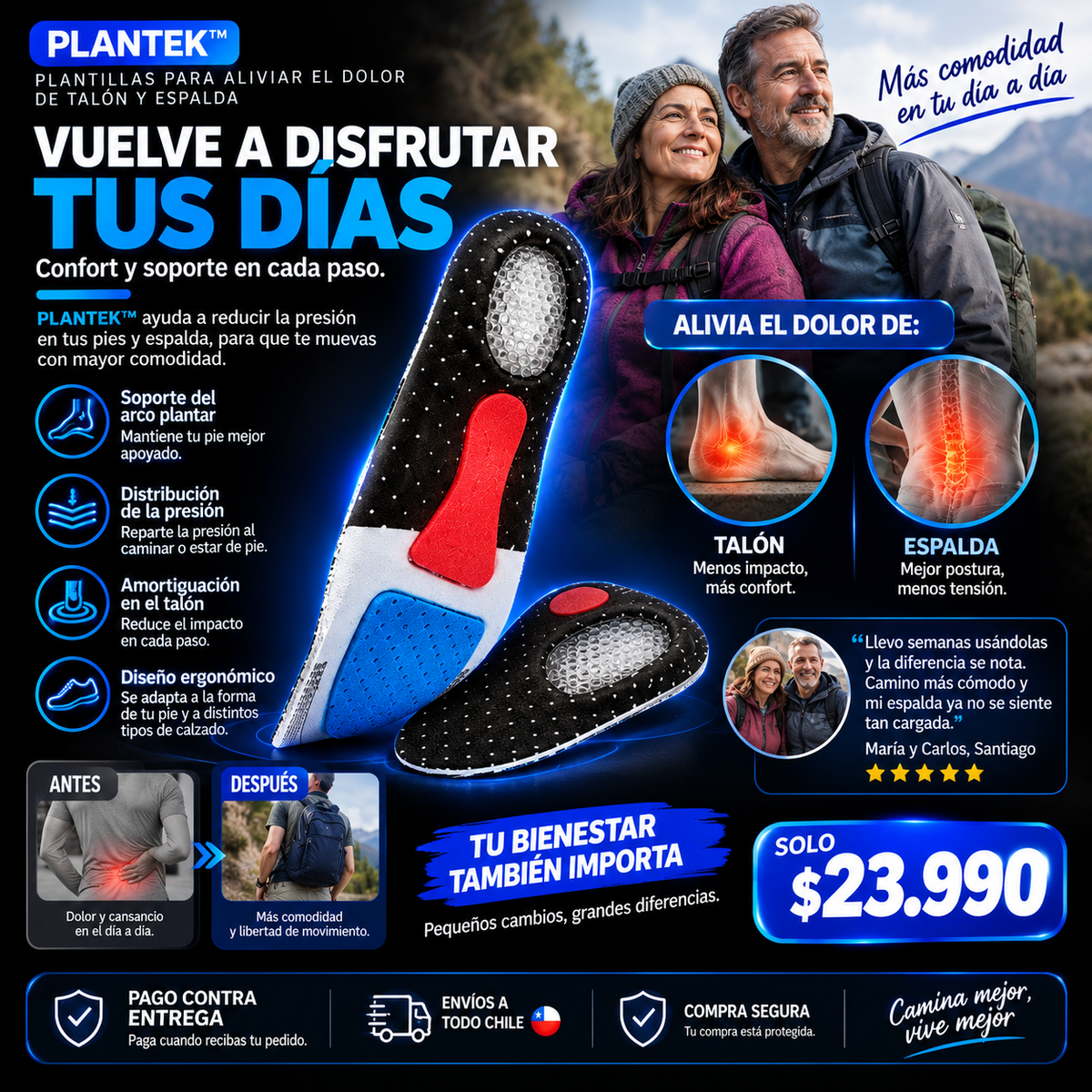 PLANTEK™ | Plantillas para Aliviar el Dolor de Talón y Espalda