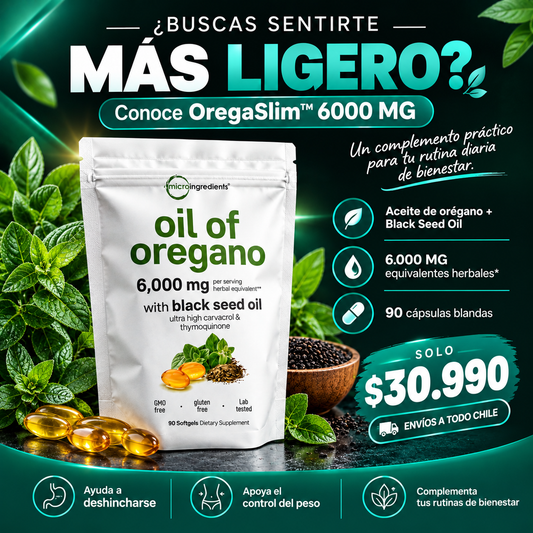 OregaSlim™ 6000 MG — Bienestar digestivo, menos hinchazón.